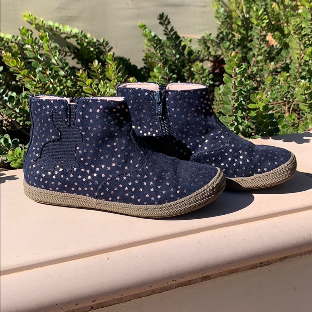 Cat & Jack Girls faux suede booties stars bunnies